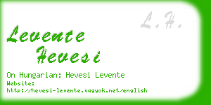 levente hevesi business card